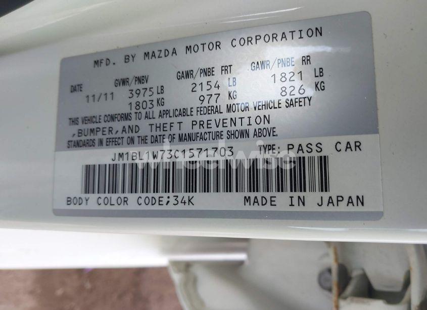 Photo 9 of 2012 Mazda Mazda3 I GRAND TOURING (VIN JM1BL1W73C1571703)