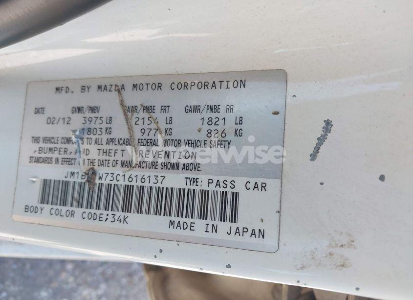 Photo 9 of 2012 Mazda Mazda3 I GRAND TOURING (VIN JM1BL1W73C1616137)