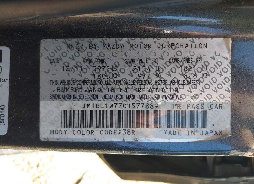 Photo 9 of 2012 Mazda Mazda3 I GRAND TOURING (VIN JM1BL1W77C1577889)