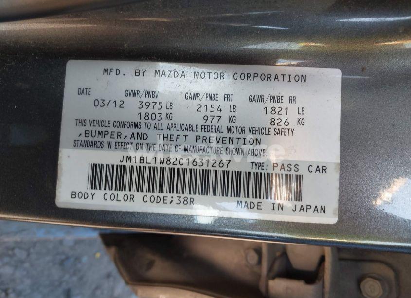 Photo 9 of 2012 Mazda Mazda3 I GRAND TOURING (VIN JM1BL1W82C1631267)