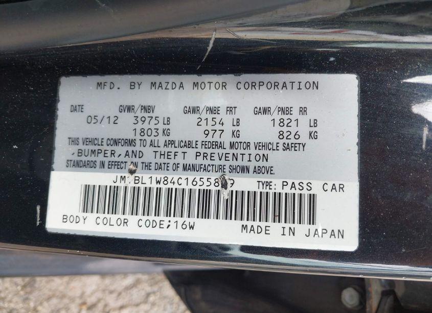 Photo 9 of 2012 Mazda Mazda3 I GRAND TOURING (VIN JM1BL1W84C1655859)