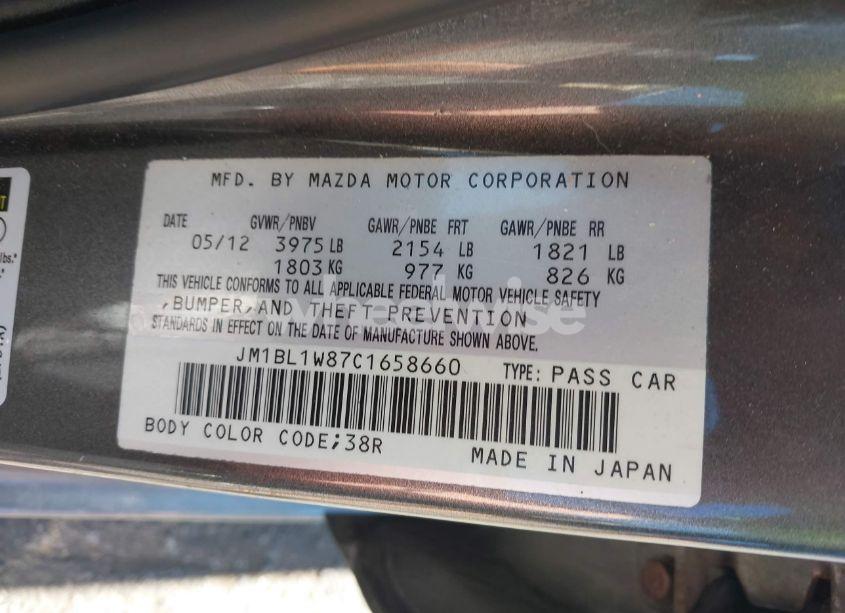 Photo 9 of 2012 Mazda Mazda3 I GRAND TOURING (VIN JM1BL1W87C1658660)