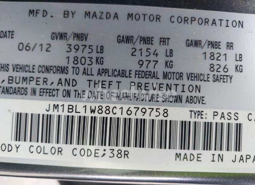 Photo 9 of 2012 Mazda Mazda3 I GRAND TOURING (VIN JM1BL1W88C1679758)