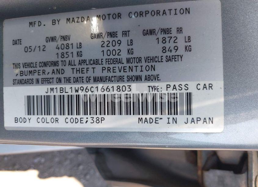 Photo 9 of 2012 Mazda Mazda3 (VIN JM1BL1W96C1661803)