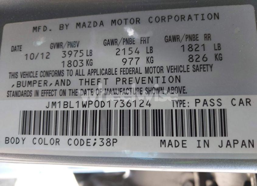 Photo 9 of 2013 Mazda Mazda3 I GRAND TOURING (VIN JM1BL1WP0D1736124)