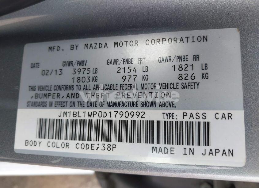 Photo 9 of 2013 Mazda Mazda3 I GRAND TOURING (VIN JM1BL1WP0D1790992)