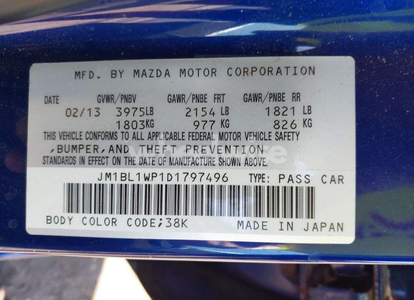 Photo 9 of 2013 Mazda Mazda3 I GRAND TOURING (VIN JM1BL1WP1D1797496)