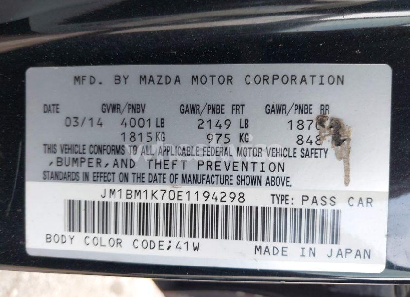 Photo 9 of 2014 Mazda Mazda3 I SPORT (VIN JM1BM1K70E1194298)