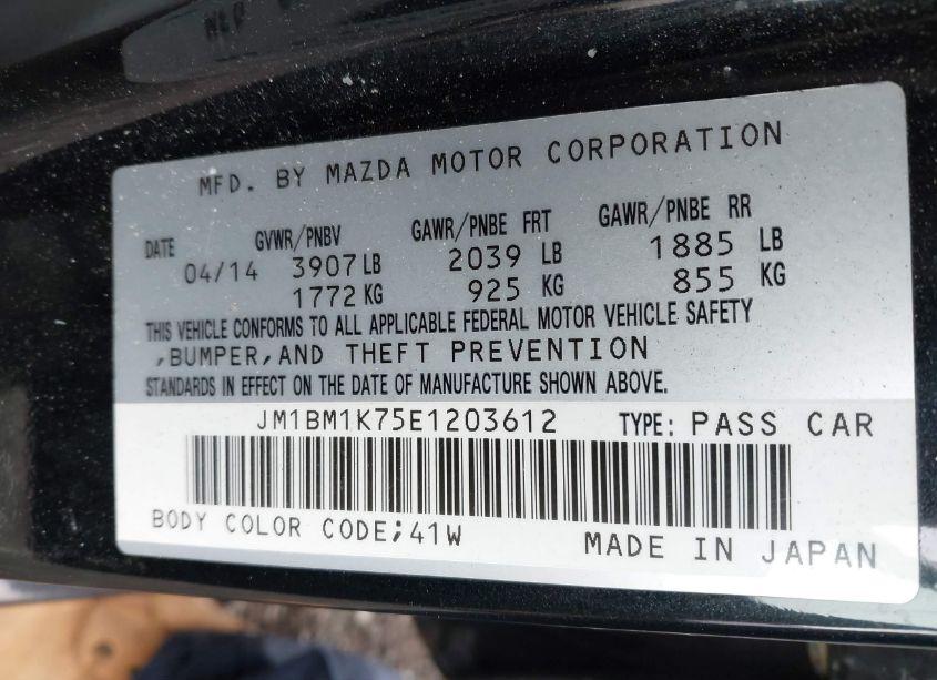 Photo 9 of 2014 Mazda Mazda3 I SPORT (VIN JM1BM1K75E1203612)