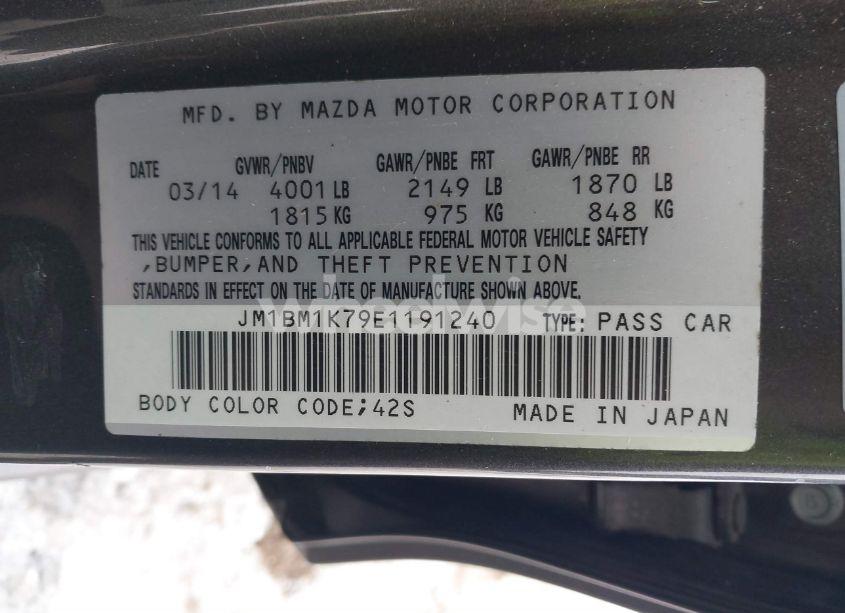 Photo 9 of 2014 Mazda Mazda3 I SPORT (VIN JM1BM1K79E1191240)