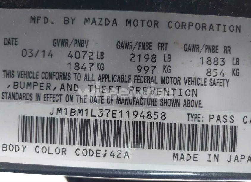 Photo 9 of 2014 Mazda Mazda3 S TOURING (VIN JM1BM1L37E1194858)