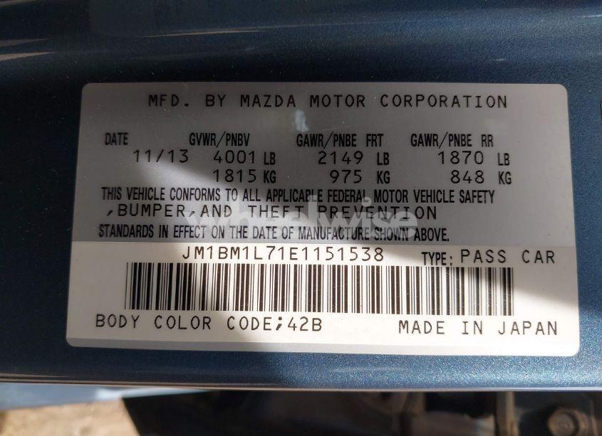 Photo 9 of 2014 Mazda Mazda3 I TOURING (VIN JM1BM1L71E1151538)