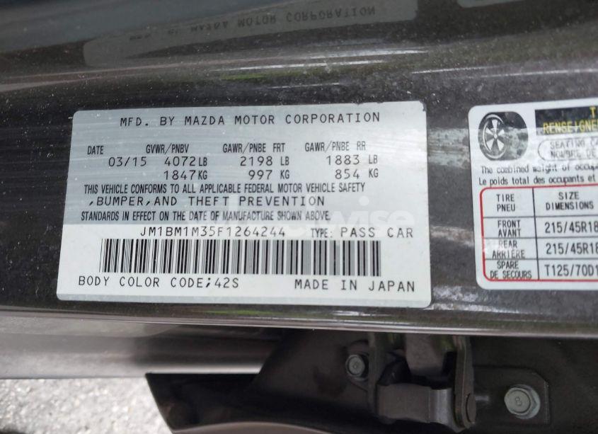 Photo 9 of 2015 Mazda Mazda3 S GRAND TOURING (VIN JM1BM1M35F1264244)