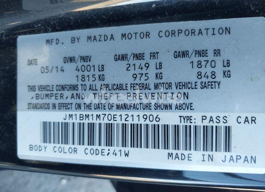 Photo 9 of 2014 Mazda Mazda3 I GRAND TOURING (VIN JM1BM1M70E1211906)