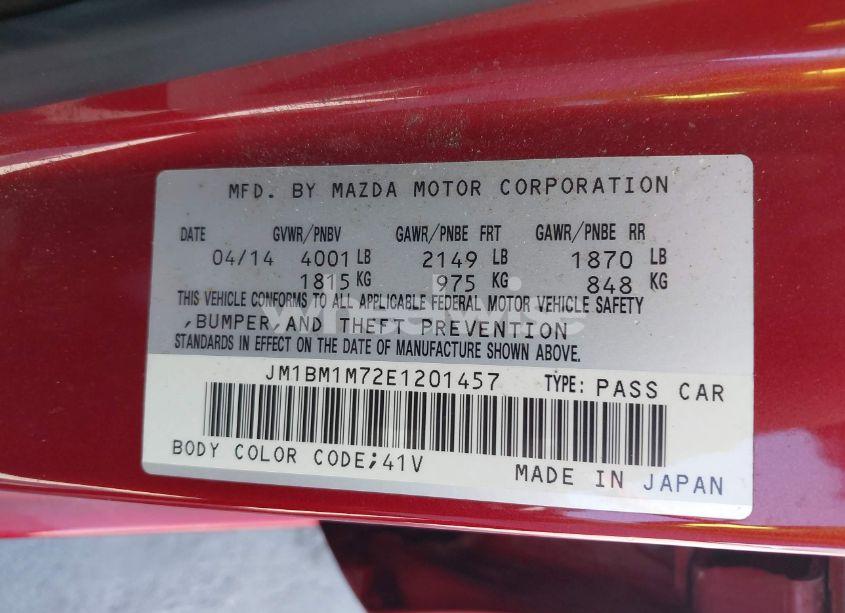 Photo 9 of 2014 Mazda Mazda3 I GRAND TOURING (VIN JM1BM1M72E1201457)