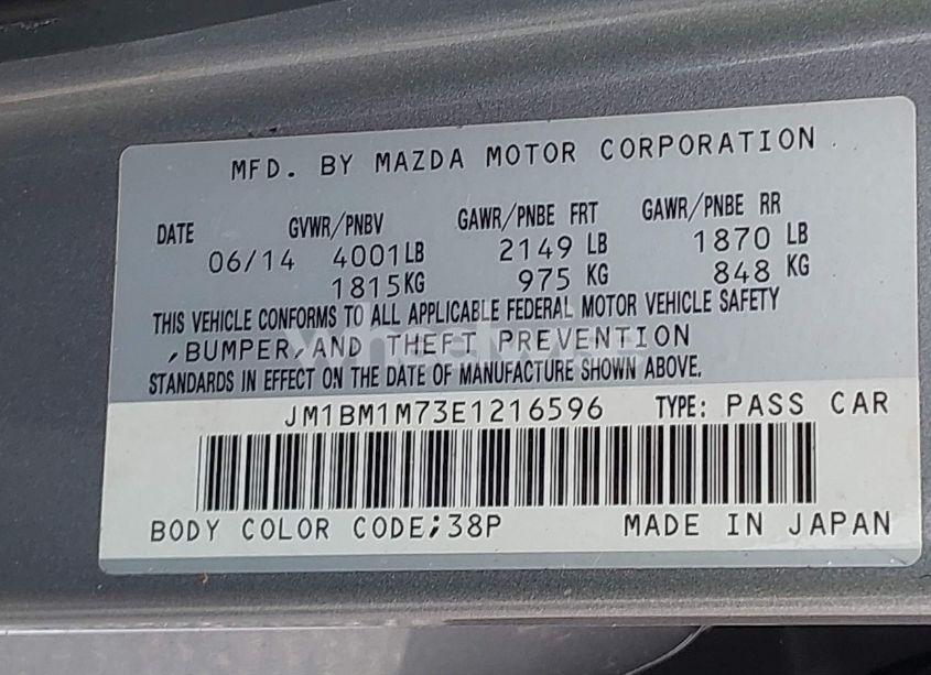 Photo 9 of 2014 Mazda Mazda3 I GRAND TOURING (VIN JM1BM1M73E1216596)