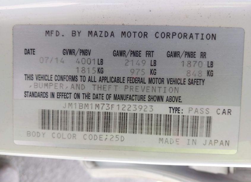 Photo 9 of 2015 Mazda Mazda3 I GRAND TOURING (VIN JM1BM1M73F1223923)