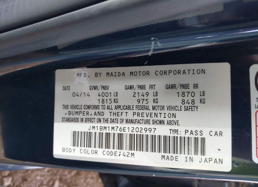 Photo 9 of 2014 Mazda Mazda3 I GRAND TOURING (VIN JM1BM1M76E1202997)