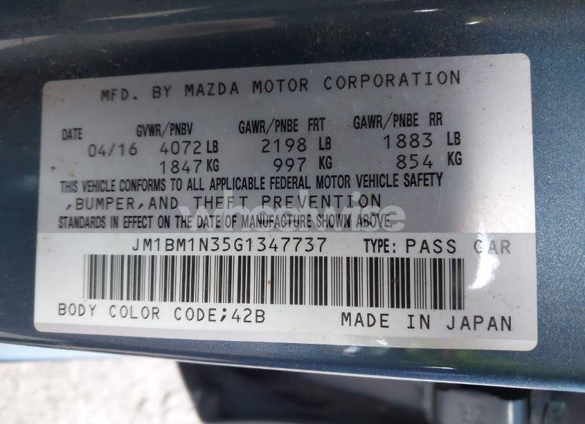 Photo 9 of 2016 Mazda Mazda3 S GRAND TOURING (VIN JM1BM1N35G1347737)