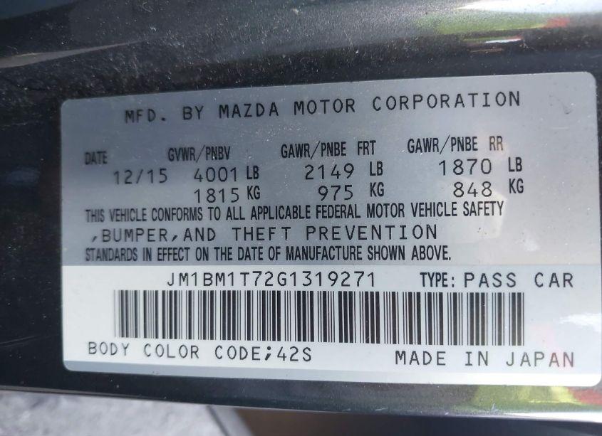 Photo 9 of 2016 Mazda Mazda3 I SPORT (VIN JM1BM1T72G1319271)