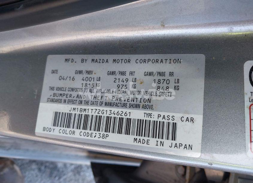 Photo 9 of 2016 Mazda Mazda3 I SPORT (VIN JM1BM1T72G1346261)