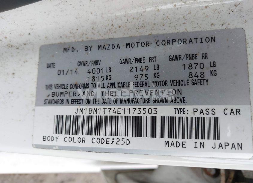 Photo 9 of 2014 Mazda Mazda3 I SV (VIN JM1BM1T74E1173503)