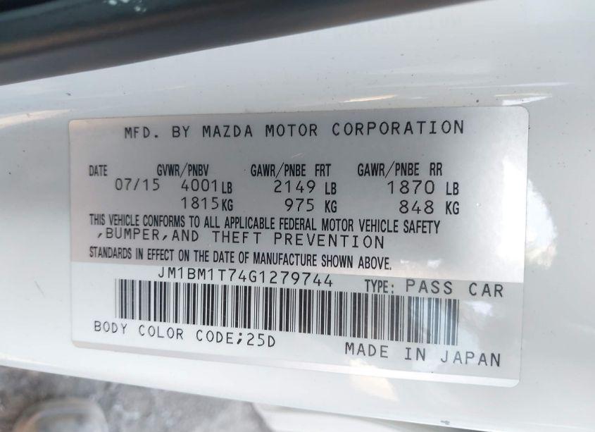 Photo 9 of 2016 Mazda Mazda3 I SPORT (VIN JM1BM1T74G1279744)