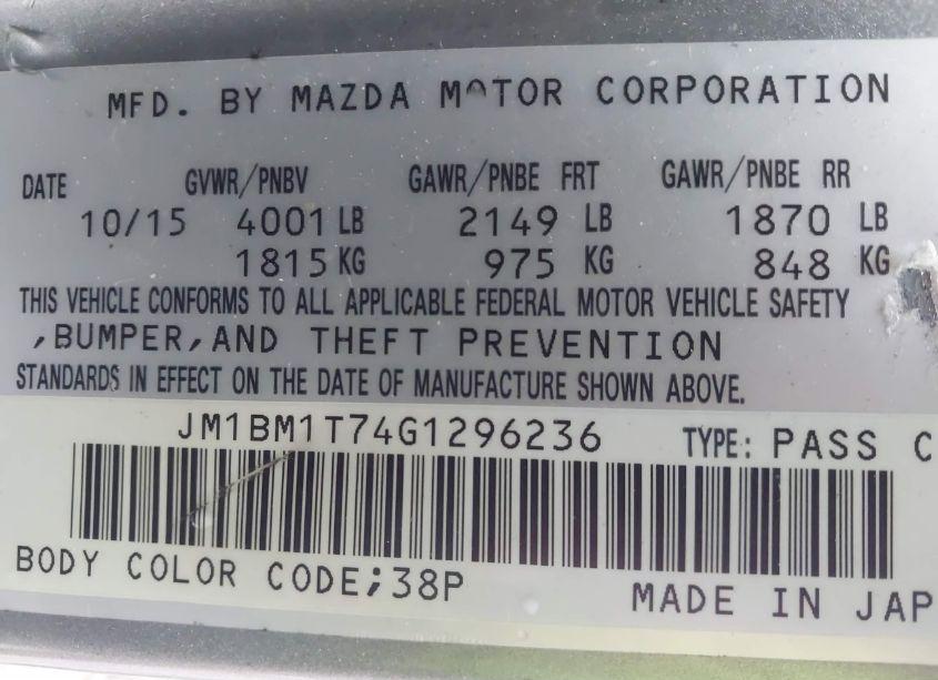 Photo 9 of 2016 Mazda Mazda3 I SPORT (VIN JM1BM1T74G1296236)