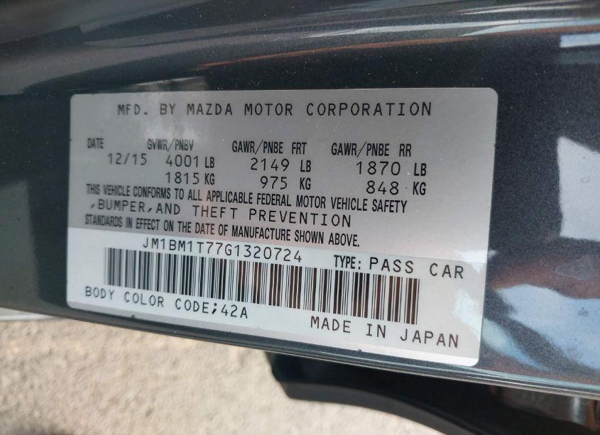 Photo 9 of 2016 Mazda Mazda3 I SPORT (VIN JM1BM1T77G1320724)