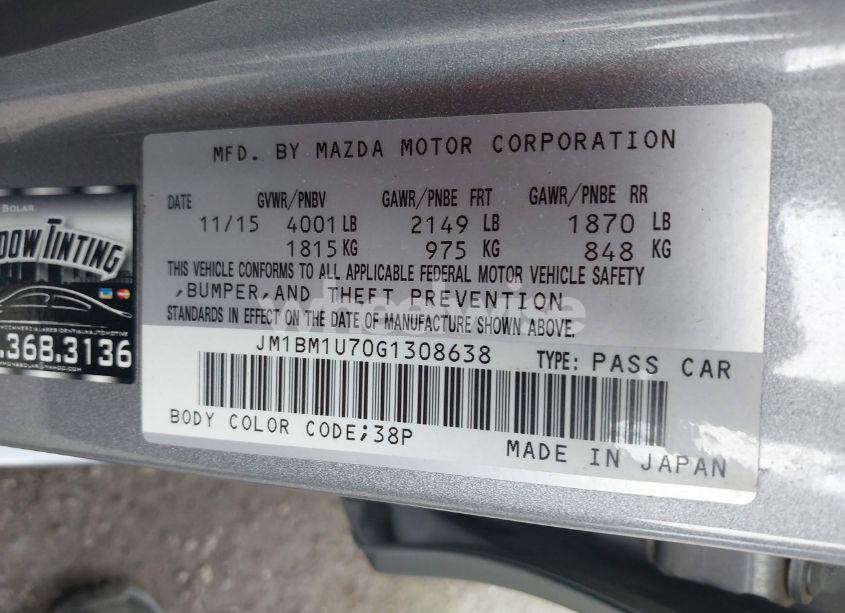 Photo 9 of 2016 Mazda Mazda3 I SPORT (VIN JM1BM1U70G1308638)