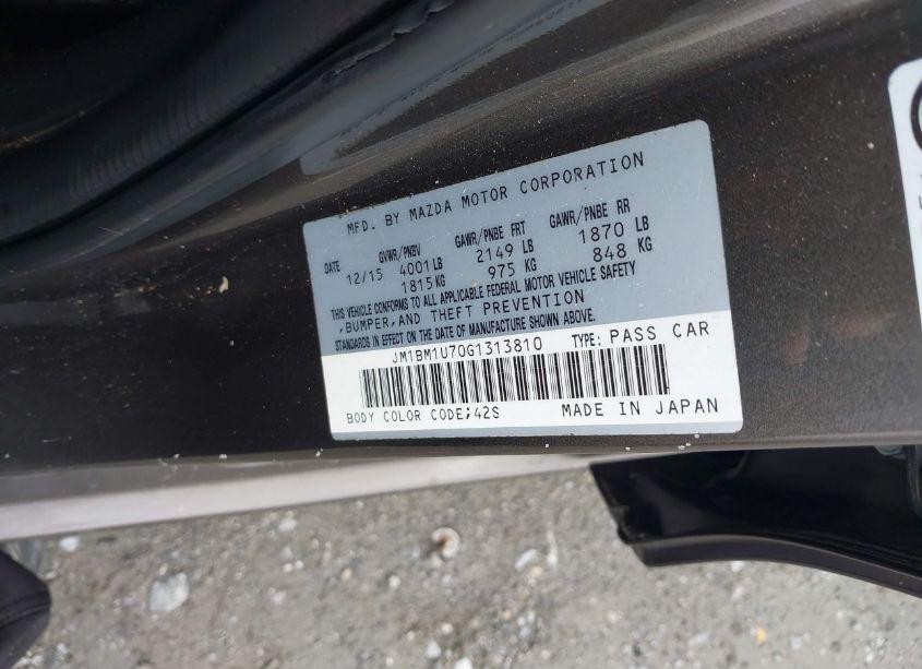 Photo 9 of 2016 Mazda Mazda3 I SPORT (VIN JM1BM1U70G1313810)