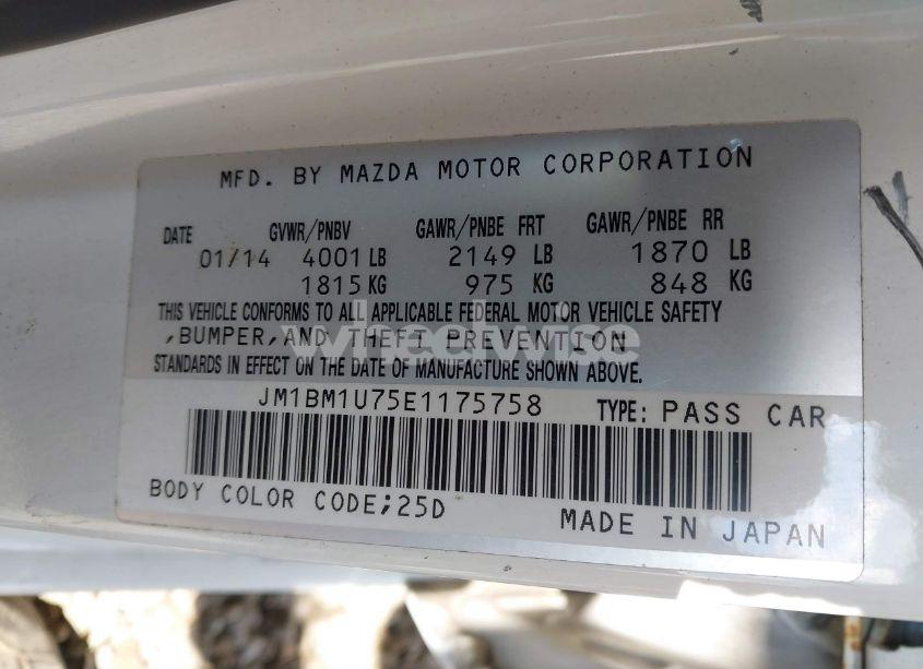 Photo 9 of 2014 Mazda Mazda3 I SPORT (VIN JM1BM1U75E1175758)