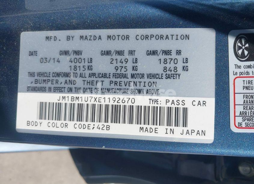 Photo 9 of 2014 Mazda Mazda3 I SPORT (VIN JM1BM1U7XE1192670)