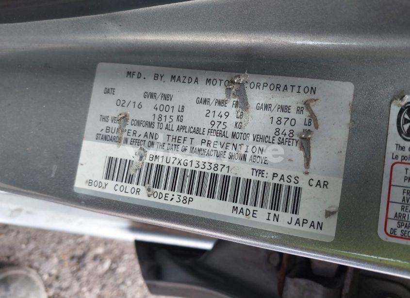 Photo 9 of 2016 Mazda Mazda3 I SPORT (VIN JM1BM1U7XG1333871)