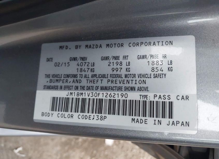 Photo 9 of 2015 Mazda Mazda3 S TOURING (VIN JM1BM1V30F1262190)