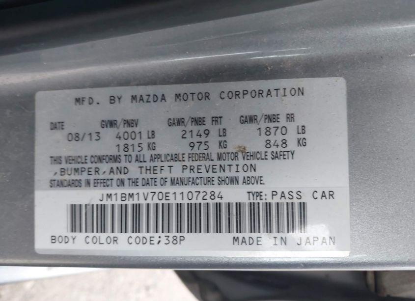 Photo 9 of 2014 Mazda Mazda3 I TOURING (VIN JM1BM1V70E1107284)