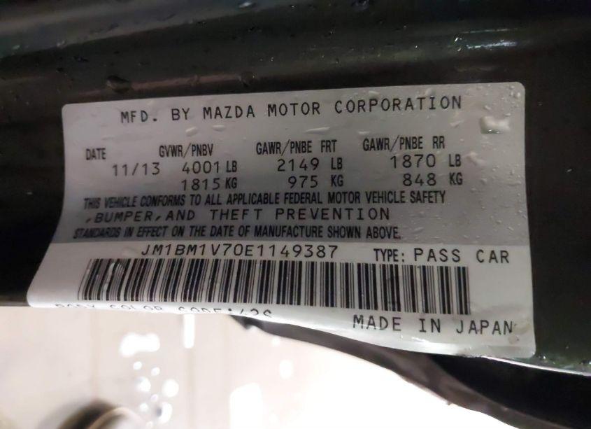 Photo 9 of 2014 Mazda Mazda3 I TOURING (VIN JM1BM1V70E1149387)