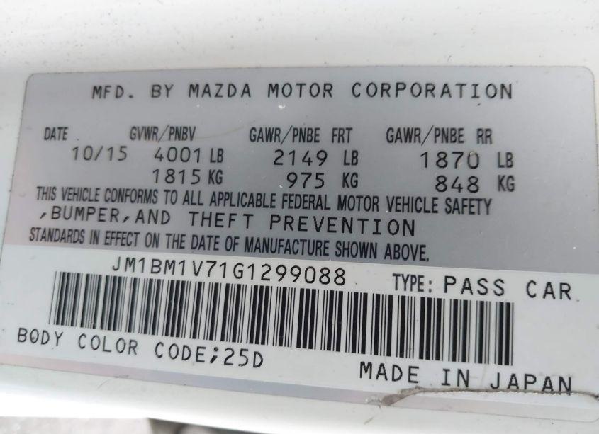 Photo 9 of 2016 Mazda Mazda3 I TOURING (VIN JM1BM1V71G1299088)