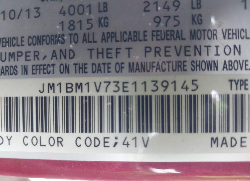 Photo 9 of 2014 Mazda Mazda3 I TOURING (VIN JM1BM1V73E1139145)