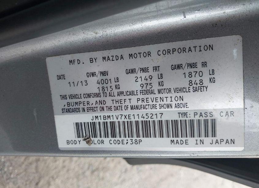 Photo 9 of 2014 Mazda Mazda3 I TOURING (VIN JM1BM1V7XE1145217)