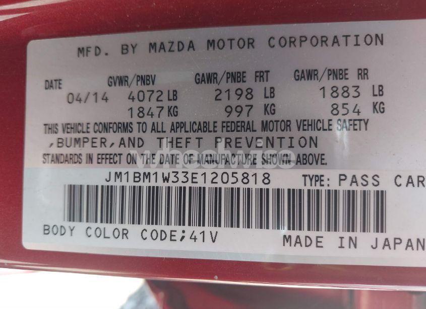 Photo 9 of 2014 Mazda Mazda3 S GRAND TOURING (VIN JM1BM1W33E1205818)