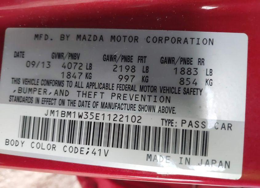 Photo 9 of 2014 Mazda Mazda3 S GRAND TOURING (VIN JM1BM1W35E1122102)