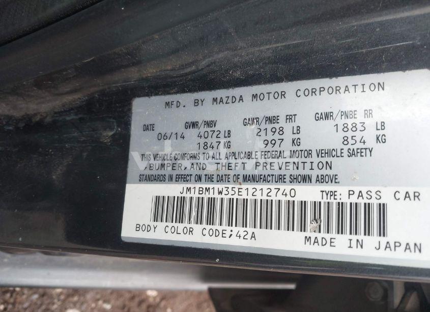 Photo 9 of 2014 Mazda Mazda3 S GRAND TOURING (VIN JM1BM1W35E1212740)