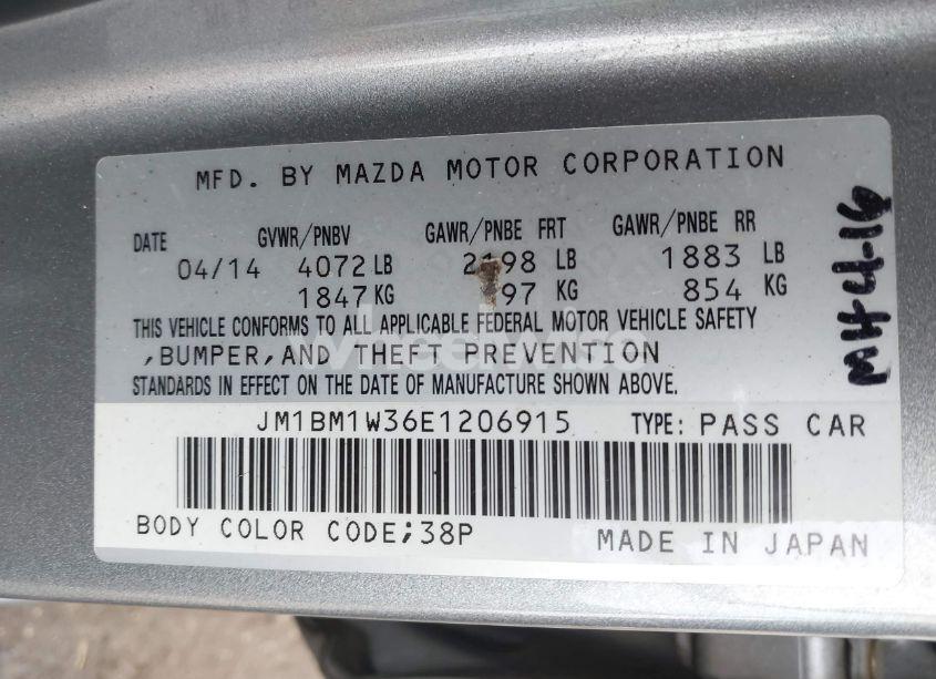 Photo 9 of 2014 Mazda Mazda3 S GRAND TOURING (VIN JM1BM1W36E1206915)