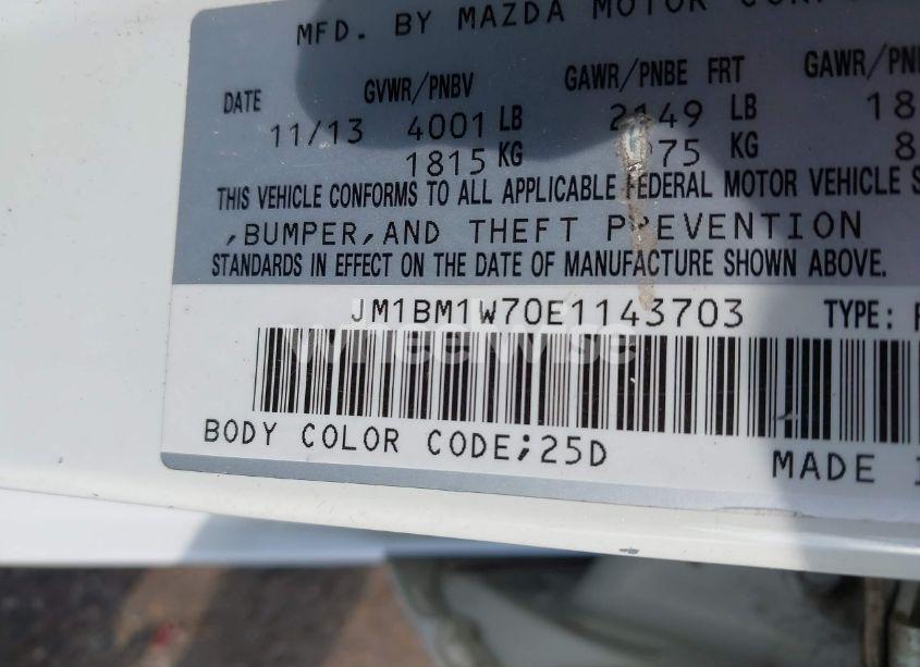 Photo 9 of 2014 Mazda Mazda3 I GRAND TOURING (VIN JM1BM1W70E1143703)