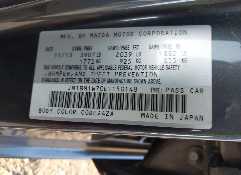 Photo 9 of 2014 Mazda Mazda3 I GRAND TOURING (VIN JM1BM1W70E1150148)