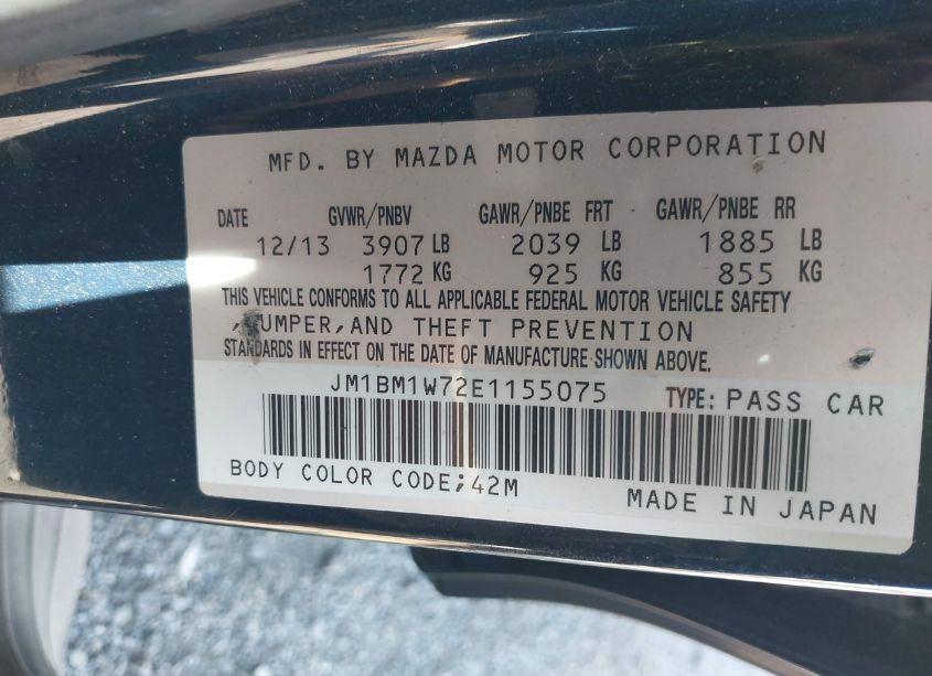 Photo 9 of 2014 Mazda Mazda3 I GRAND TOURING (VIN JM1BM1W72E1155075)