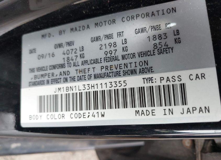 Photo 9 of 2017 Mazda Mazda3 TOURING 2.5 (VIN JM1BN1L33H1113355)