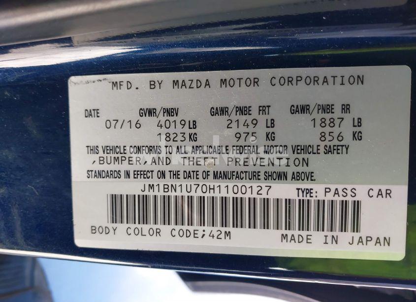 Photo 9 of 2017 Mazda Mazda3 SPORT (VIN JM1BN1U70H1100127)