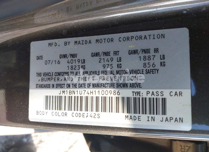 Photo 9 of 2017 Mazda Mazda3 SPORT (VIN JM1BN1U74H1100986)